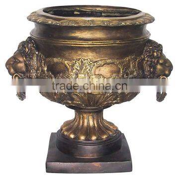 Lions Head Bronze Vase BS244A