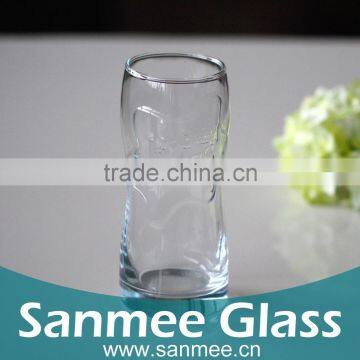 366ml Machine Pressed Blown Embossed Logo Gift Glass Cup