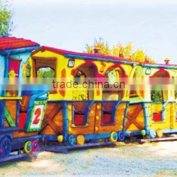 (HD-10301 )Cartoon Baby Face 8 Seats Fiberglass Train With Tracks Train Ride, Kids Amusement Ride Electric Toy Train Sets photo-3