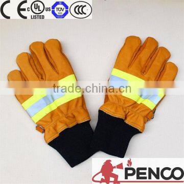 safety cut resistant leather cowhide industrial hand protected welding firefighter heat resistant fireman 3m reflective gloves