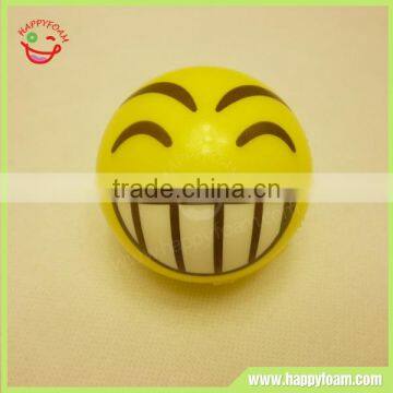 Hot selling Grinning face emoji PU foam stress ball smiley