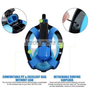 Snorkeling Full Face Diving Mask, 180 Degree View, Anti-Fogging and Anti-Leaking With Detachable Support Frame for Action Camera photo-2