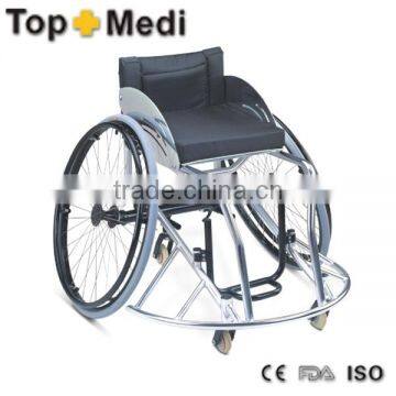 Rehabilitation Therapy Supplies China Topmedi Aluminum Folded Lightweight Leisure Basketball Sport Wheelchair Prices photo-4