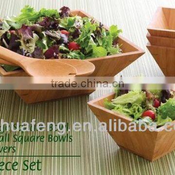 Hot Sale Bamboo Salad Bowl With Scoops