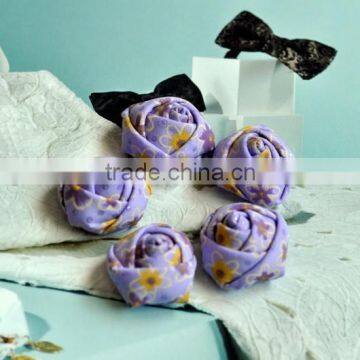 Colorful Satin Handmade Rose Flower Headband for Kids Hair Accessories