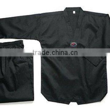 Taekwondo Uniforms 8oz Black V-neck Kids and Adults sizes Karate Gi