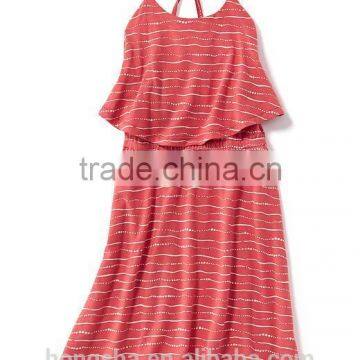 Cute Ruffle Top Spagetti Strap Child Girls Dress HSD8131 photo-3