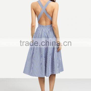 New Fashion Casual Women Dresses Stripe Design Elegant Dresses Women Summer photo-3