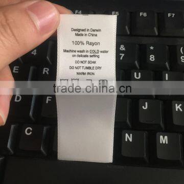 2017 Custom High Quality Satin Damask Printed Labels
