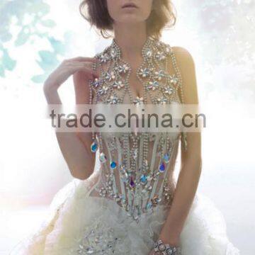 Leaf Shape k5 Crystal Sew on Stones With Silver Plated/foiled Flat Back photo-4