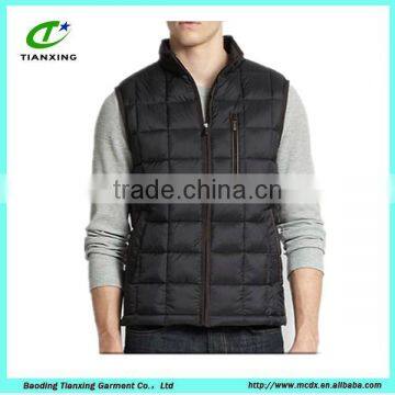 Custom mens winter quilted sport vest without hood