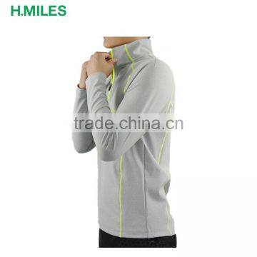 OEM Wholesale Clothes Men Sports Long Sleeve Zip Front T-shirt photo-2