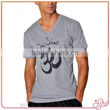 Promotion High Quality New Design V neck Men Cotton Fashion T Shirt Wholesale