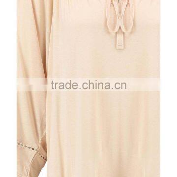 Brand Customzied Linen Plain Beige Blouses Tops For Ladies Casual Cotton Crochet Cold Shoulder Tops photo-4