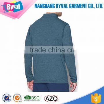 Elite Dry Fit Performance 100%polyester Heather Sports Long Sleeve Running Reflective Zip t Shirts 1/4 Zip Pullover photo-3