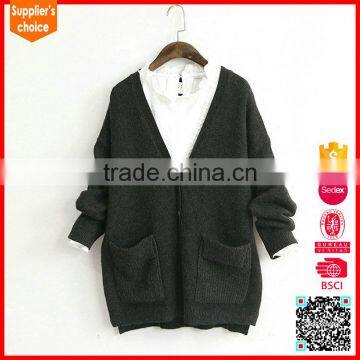 New design women's black cashmere sweater and cashmere v neck cardigan