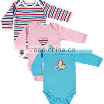 Printed Bird Autumn Wear Long Sleeve Custom Infant Organic Cotton Wholesale Newborn Baby Clothes 2015 photo-2