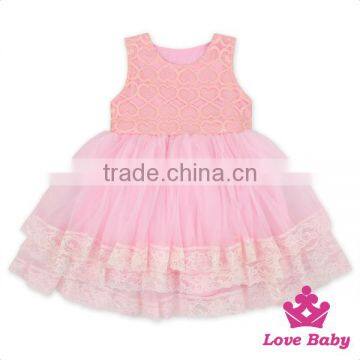 Summer 1 Year Infant Clothes Hot Pink Sleeveless Design Birthday Princess Baby Girl PomPom Tutu Dress photo-2