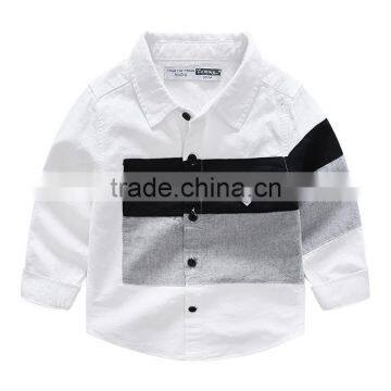 S33472W Long Sleeve Shirts Boys Blouses Breathable Cotton Kids Children Shirts photo-3
