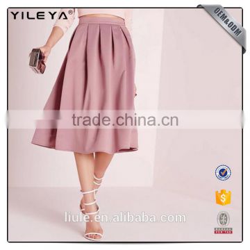 high waisted cute mauve women midi skirt