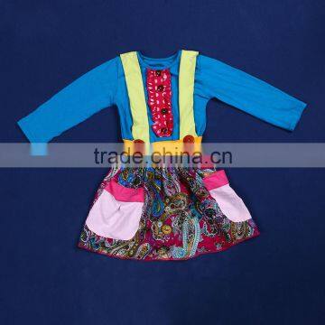 QL-11 Latest Autumn Style Baby Braces Skirt 2 Pcs Sets baby clothes