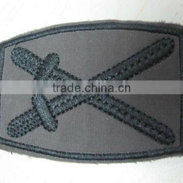 pants metal labels leather patch