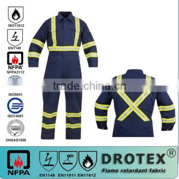 Drotex EN11611/11612 100% cotton 20*16 280gsm Fire resistant dark blue with 3 M reflective tape