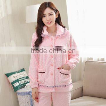 Pink Lovely Fleece Winter Women Pajamas photo-3