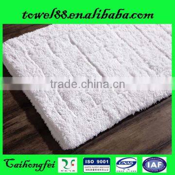 jacquard hotel anti-slip cotton terry cloth bath mats