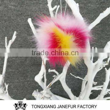 Wholesale faux fur ball fur pom poms fluffy ball keychain