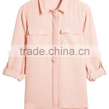 2016 New Fashionable Patch Work Blouse Designs Women Casual Blouse photo-2