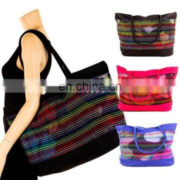 Large Mesh Tote Beach Bag Shopping Grocery Shoulder Handbag
