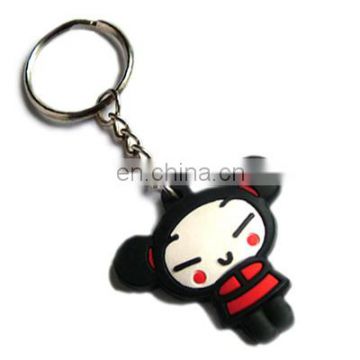 China Dolls shape promotional pvc soft rubber keychains