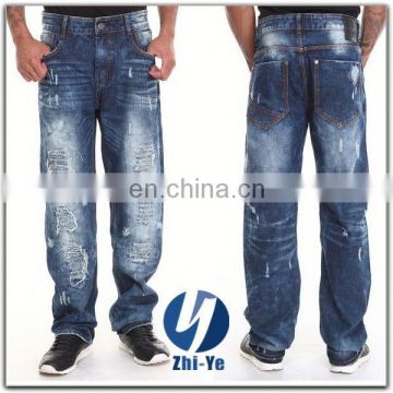 Factory price high quality distressed jeans