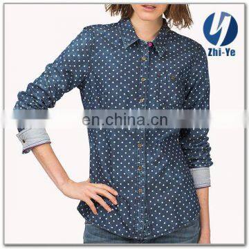 new brand fashion design wholesale women denim shirt