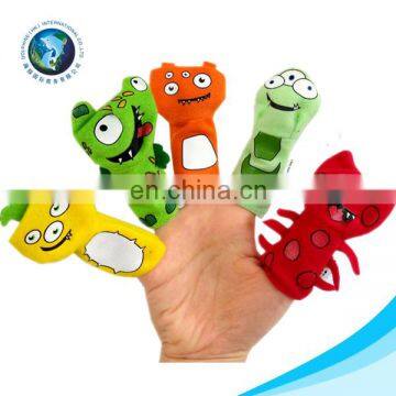 2015 New design custom plush monster finger puppet wholesale cute soft plush finger puppet and story