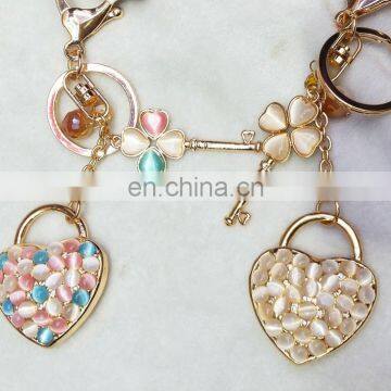 A Heart-shaped Key And A rhinestone Heart Key Chain