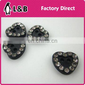 Wholesale 20L Black Plastic With Crystal Stone Lady Shirt Button photo-2
