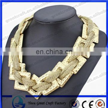 Latest design fashion popular gold multilayer tassel pave chain necklace