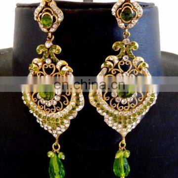 Wholesale victorian earrings-Indian artificial earring-Victorian Imitation Earrings - Online lot rhinestone earrings