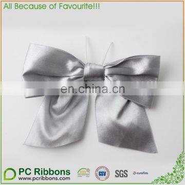 3" White Butterfly ribbon gift Bow With Gold Stripe