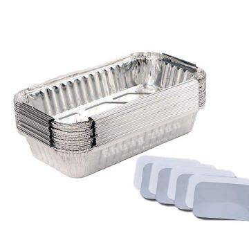 100 Pack Aluminum Pans With Aluminum Cladding Paper Lids,100 Pack, Deep Steam Table Pans, Rectangular Aluminum Grill Pans (1000 ML)