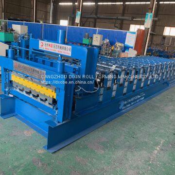 Dixin Color Steel Metal Roof Galvanized Roofing and Wall Panel Sheet Double Layer Profile Cold Roll Forming Machine photo-3