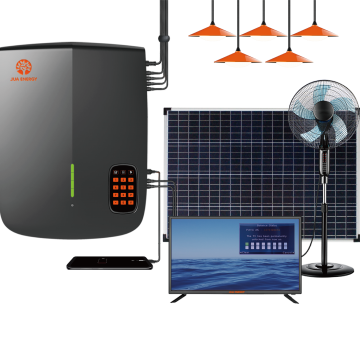 100W Paygo Pay As You Go Solar Home Power Generator with 5 LED Lamps TV Solar DC Fan and Mobile Phone Charging