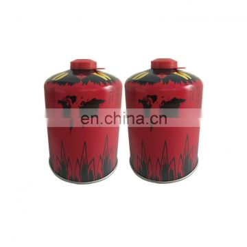 China screw valve butane gas cartridge 450g and tin aerosol can 450g