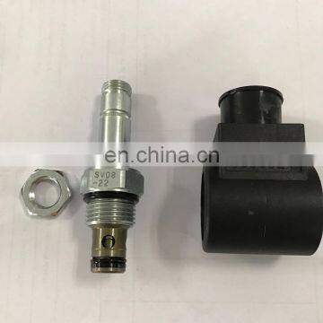 SV08-20 Poppet Type Normally Closed Solenoid Operated with manual Valve SV08-22  24VDC hydraulic valve