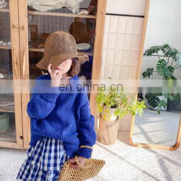 2020 autumn! Oversize thick stitch sweater lazy three-color sweater