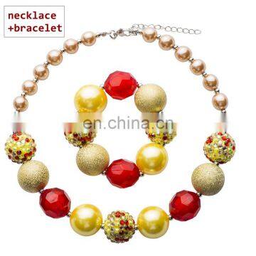 DIY Girl necklace + bracelet Set Halloween Thanksgiving Day Kids Charms Necklace 2pcs Set