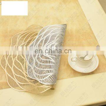INS Creative Flowers and Roses Gold Stamp Hollow-out Heat Insulation Mat PVC Table Mat Plate Mat photo-2