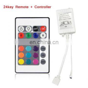 DC 12V 5050 SMD IP 65 Waterproof Outdoor Rgb Flexible Led Light Strip Kit With 24 Keys Remote
